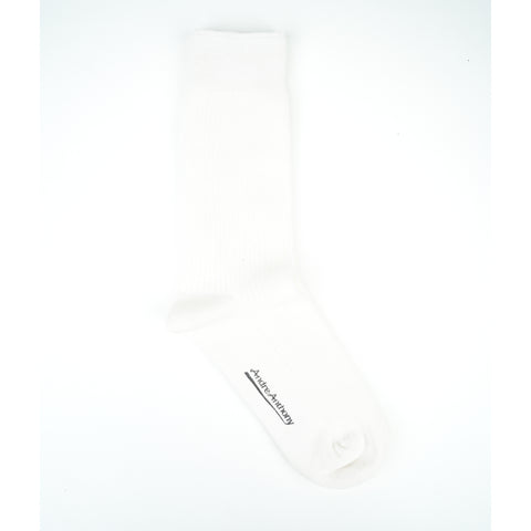 Cotton Ribbed Socks White