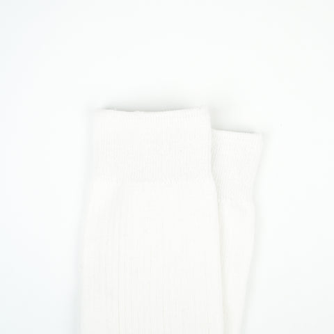 Cotton Ribbed Socks White