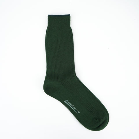 Cotton Ribbed Socks Dark Green