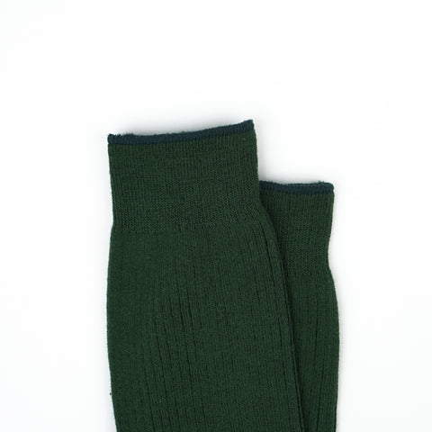Cotton Ribbed Socks Dark Green