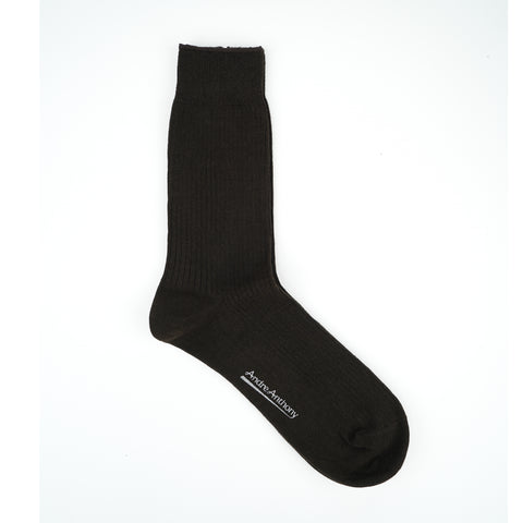 Cotton Ribbed Socks Chocolate
