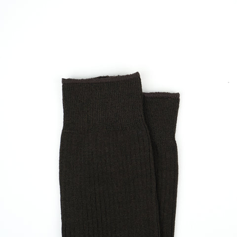 Cotton Ribbed Socks Chocolate