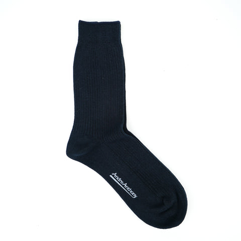 Cotton Ribbed Socks Navy Blue