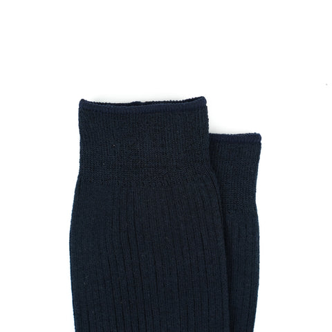 Cotton Ribbed Socks Navy Blue