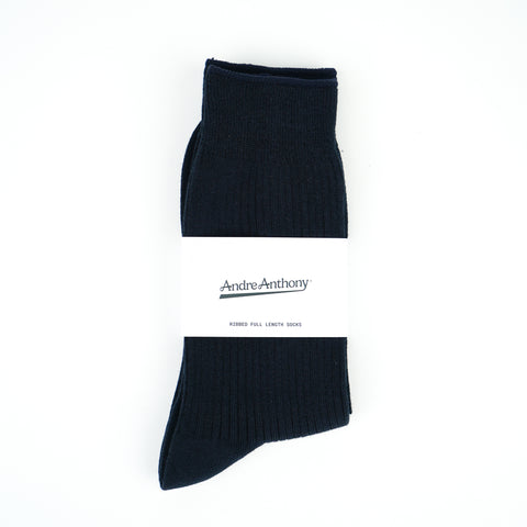 Cotton Ribbed Socks Navy Blue